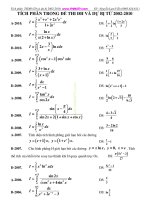 tích phân trong đề thi đại học 2002 - 2010