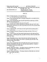 Đáp án đề hội thi giáo viên giỏi