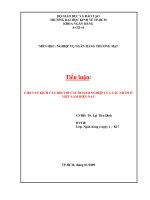 Tiểu Luận Ngân Hàng: Cho Vay Kích Cầu Đối Với Các Doanh Nghiệp Của Các Ngân Hàng Thương Mại Ở Việt Nam Hiện Nay