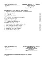 Đề thi CKI khối 1 (ĐĐ, TC, TNXH)