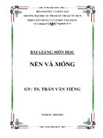 Bài giảng môn học nền và móng   TS  trần văn tiếng