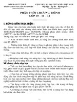 Phân phối chương trình môn Toán (Tham khảo)