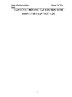 Vấn đề tạo hứng thú cho học sinh trong tiết học ngữ văn đi đôi với hiệu quả và có tính giáo dục cao