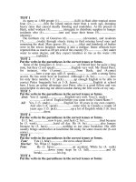 BT on thi vao 10 theo dang: TENSE AND VERB FORM (16 bai)