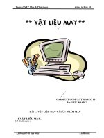 Bài giảng vật liệu may, trường CNKT may & thời trang