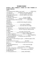 BT on thi vao 10 theo dang:WORD FORM (221cau)