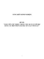 SKKN Giáo viên chủ nhiệm trong việc quản lí lớp học bằng các biện pháp giáo dục kỉ luật tích cực