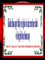 Tiết 57 - Tuần 27 : ÔN TẬP CHƯƠNG III ĐẠI SỐ 8