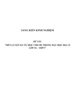 SKKN Rèn luyện kĩ năng tự học cho HS trong dạy học Địa lí lớp 10 – THPT