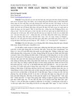 KHÁI NIỆM VỀ THỜI GIAN TRONG NGÔN NGỮ LOÀI NGƯỜI t