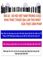 Bai 22 Xa hoi Viet Nam trong cuoc khai thac