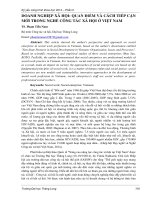 DOANH NGHIỆP XÃ HỘI  QUAN ĐIỂM VÀ CÁCH TIẾP CẬN MỚI TRONG NGHỀ CÔNG TÁC XÃ HỘI Ở VIỆT NAM