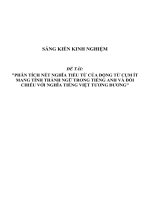 SKKN Phân tích nét nghĩa tiểu từ của động từ cụm ít mang tính thành ngữ trong Tiếng anh và đối chiếu với nghĩa Tiếng việt tương đương