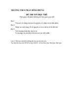 Đề thi Tin học trẻ trong nhà trường