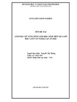 Giáo dục kỹ năng sống cho học sinh THPT qua giờ học làm văn nghị luận xã hội THPT NGUYỄN HOÀNG HÀ TRUNG