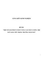 SKKN Một số giải pháp nâng cao chất lượng đội ngũ giáo viên trong trường mầm non