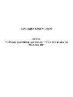 SKKN Nhìn bài toán Hình học phẳng thuần túy bằng con mắt tọa độ