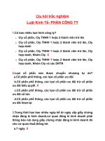 câu hỏi trắc nghiệm luật kinh tế