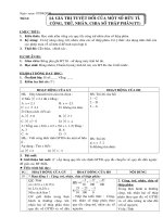 Tiêt 6: Gia tri tuyet doi - Cong tru so huu ty -(tt)