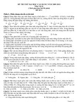 2 dề thi thử Đại học Môn Vật lý tham khảo và đáp án