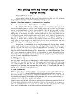 Bài giảng môn kỹ thuật Nghiệp vụ ngoại thương