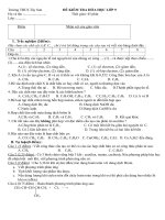 ĐỀ KIỂM TRA 1 TIẾT HÓA HỌC 9 LÂNI HKII