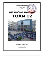 Hệ thống bài tập môn toán lớp 12 ôn thi tốt nghiệp và đại học