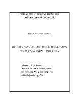 SKKN Phát huy năng lực liên tưởng, tưởng tượng của học sinh trong giờ học Văn THPT NGUYỄN MỘNG TUẬN