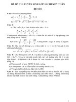 Tuyển tập đề thi môn toán tuyển sinh vào lớp 10