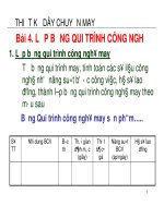 Bài giảng thiết kế dây chuyền may - Bài 4 Lập bảng quy trình công nghệ