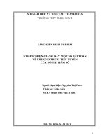 SKKN Kinh nghiệm giảng dạy một số bài toán về phương trình tiếp tuyến của đồ thị hàm số