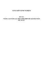 SKKN nâng cao năng lực học sinh THPT để giải bài toán xác suất
