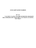 SKKN Cải tiến và sáng tạo một số phương pháp giúp học sinh giỏi lớp 5 nhận biết và sử dụng câu đúng ngữ pháp