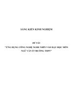 SKKN Ứng dụng công nghệ nghe nhìn vào dạy học môn ngữ văn ở trường THPT