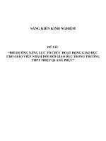 SKKN Bồi dưỡng năng lực tổ chức hoạt động giáo dục cho giáo viên nhằm đổi mới giáo dục trong trường THPT Triệu Quang Phục