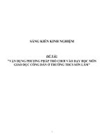 SKKN Vận dụng phương pháp trò chơi vào dạy học môn GDCD tại trường THCS Sơn Lâm