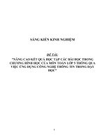 Nâng cao kết quả các bài học trong chương hình học của môn Toán lớp 5 thông qua việc ứng dụng CNTT trong dạy học