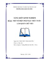 sáng kiến kinh nghiệm MỘT SỐ BIỆN PHÁP DẠY TRẺ 5 TUỔI LÀM QUEN CHỮ VIẾT