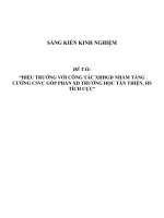 SKKN Hiệu trưởng với công tác XHHGD nhằm tăng cường CSVC góp phần XD Trường học tân thiện, HS tích cực