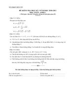 Đề thi + Đáp án  HK-I Toán 9 năm 2010-2011