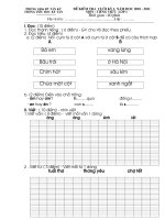 Bo de thi,dap an lop 1 Toan,TV HK I