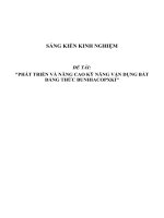 SKKN Phát triển và nâng cao kỹ năng vận dụng bất đẳng thức Bunhiacopxki