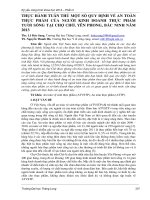 THỰC HÀNH TUÂN THỦ MỘT SỐ QUY ĐỊNH VỀ AN TOÀN THỰC PHẨM CỦA NGƯỜI KINH DOANH THỰC PHẨM TƯƠI SỐNG TẠI CHỢ CHỜ, YÊN PHONG, BẮC NINH NĂM 2013