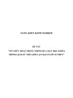 SKKN Tổ chức hoạt động nhóm qua dạy học khóa trình Lịch sử thế giới cận đại ở lớp 10 THPT