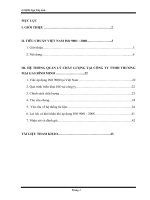 Thực trạng việc áp dụng hệ thống quản lý chất lượng ISO 9000 tại Việt Nam hiện nay