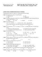 Đề kiểm tra hkII môn hóa học 8(2010-2011).