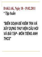 Biên soạn Ma trận - Đề KT Tiếng Anh 2011