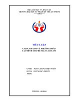 TIỂU LUẬN CAD CAM CIM và PHƯƠNG PHÁP tạo HÌNH CHO bề mặt CAD CAM