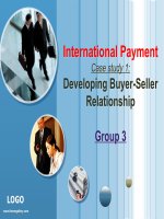 International payment: Developing BuyerSeller Relationship