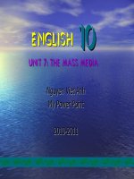 Tiếng Anh 10: Unit 7